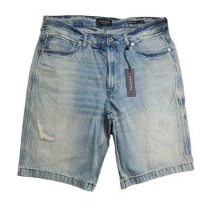 Pacsun Mens Straight Cut Mid Rise Relaxed Fit Denim Jean Shorts Size 36